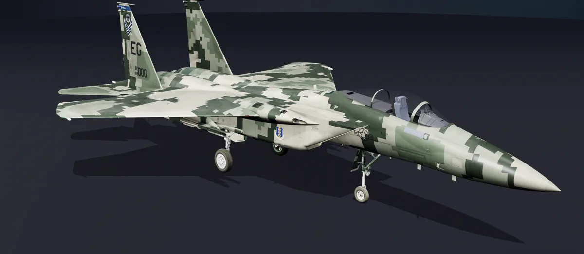 F-15C com camuflagem digital verde