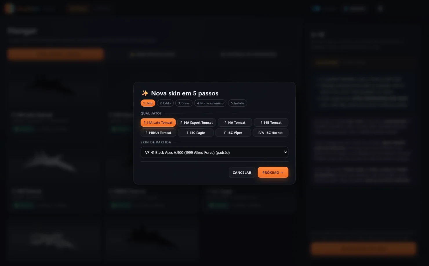 Assistente de nova skin